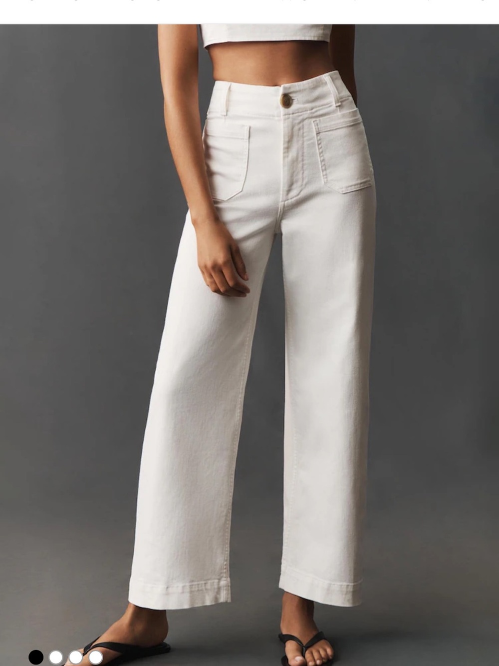 Anthropologie Maeve Collette White High-Rise Wide Leg Pants